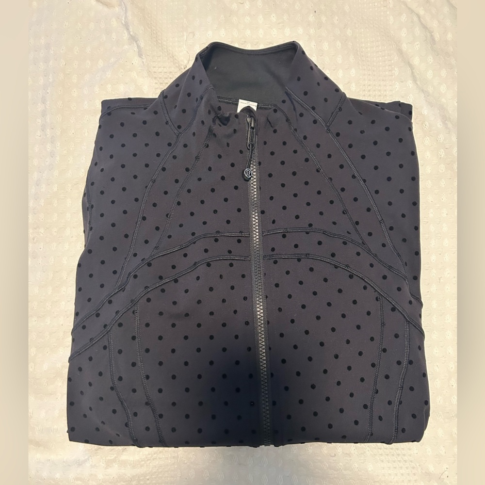 Lululemon Define Jacket Flocked Polka Flock Black Size 14 - Picture 3 of 8